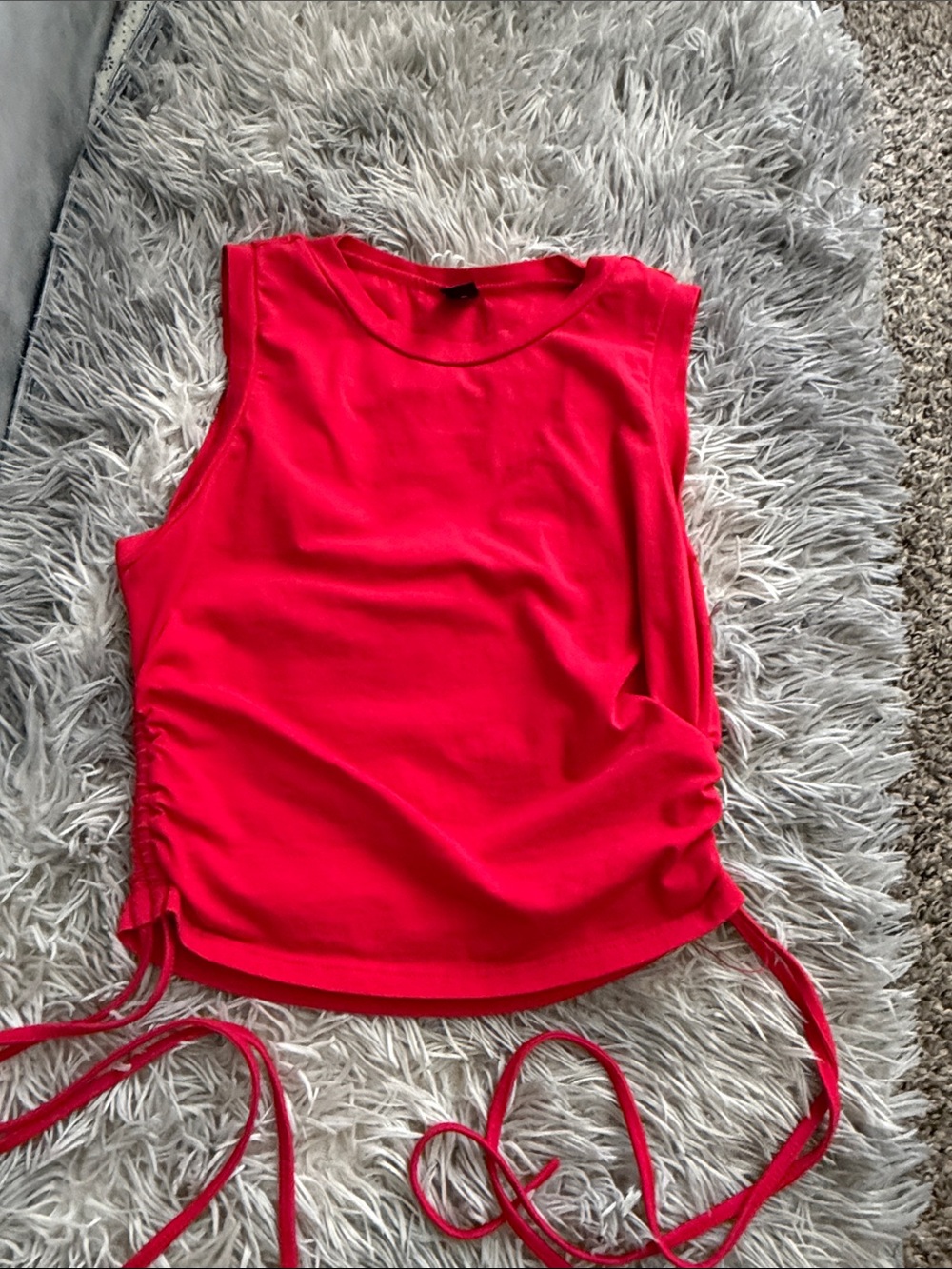 SHEIN Bright Red Side-Tie Sleeveless Tank